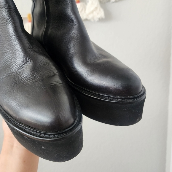 Vic Matie Black Leather Platform Ankle Boots Grunge Punk Boho Goth Designer 38 - Picture 4 of 10